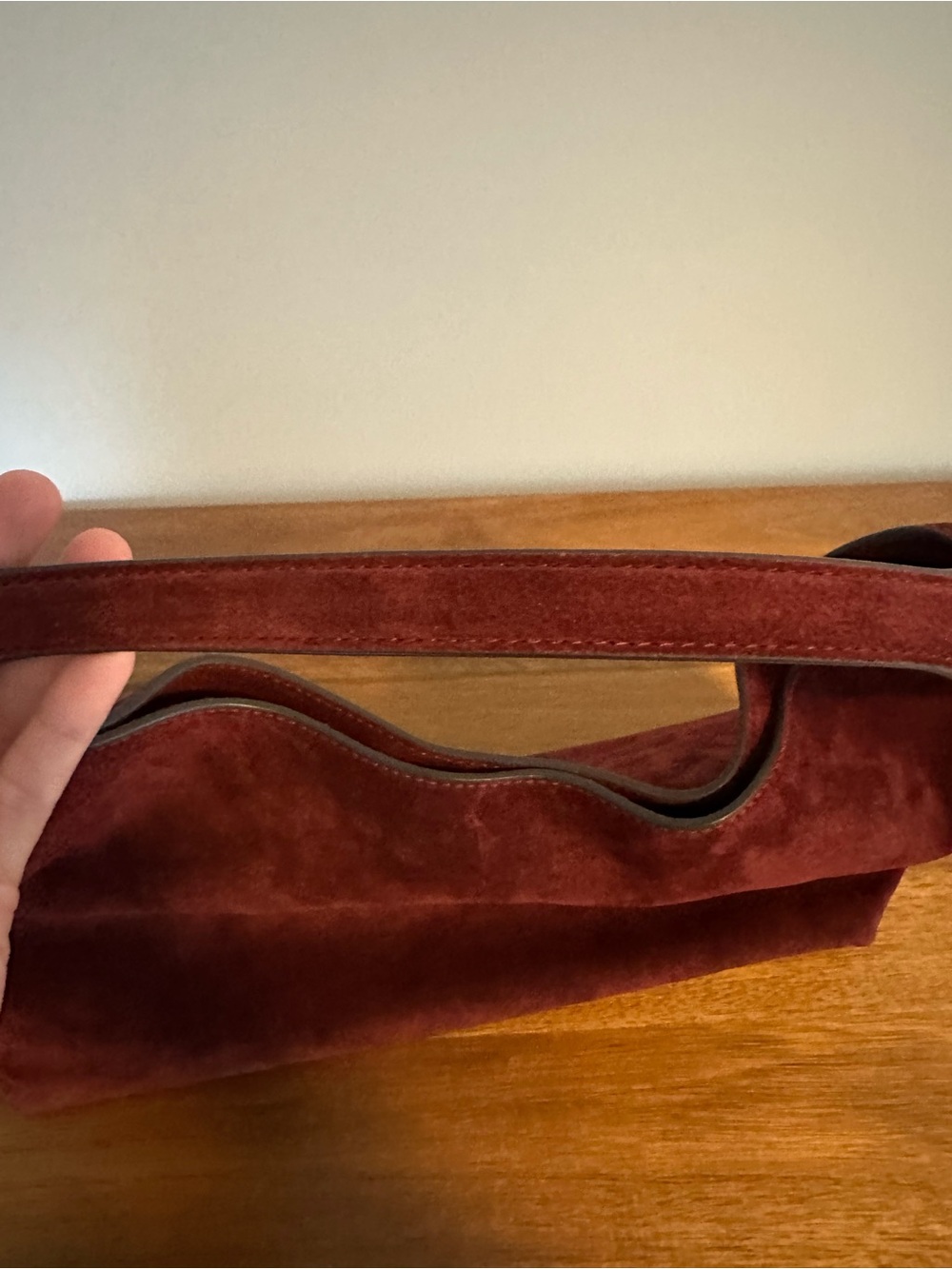 NWT Madewell Mylie Shoulder Bag Aged Wine Suede - Picture 10 of 12